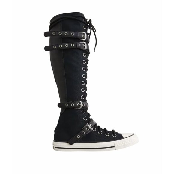 Chuck Taylor All Star XXHi Leather Straps 8.5 Women Sneaker Boots Black A16600C - Picture 3 of 6